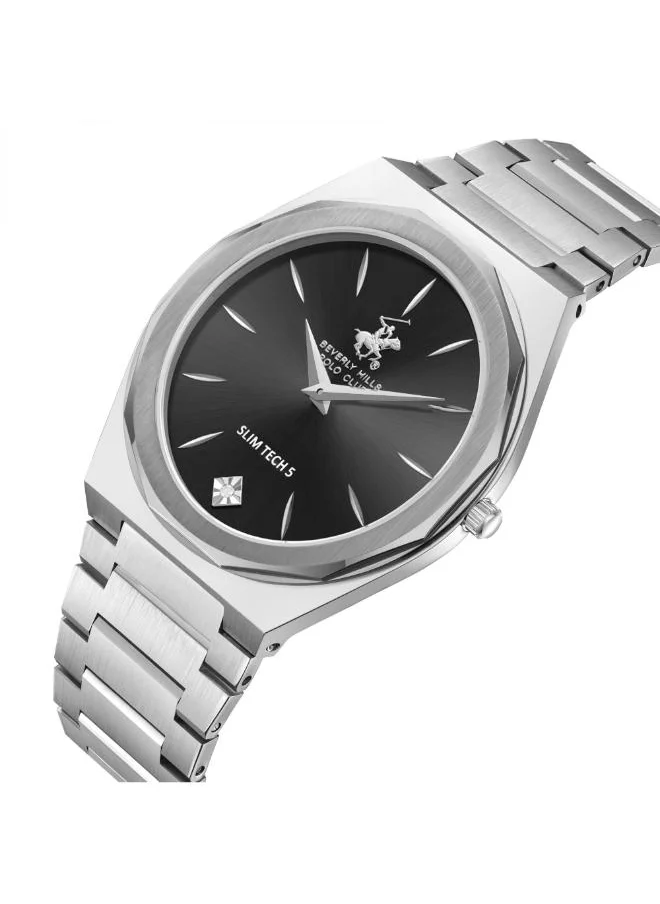 بيفرلي هيلز بولو كلوب BEVERLY HILLS POLO CLUB BP3667X.350 Men's Analog Display Watch & Metal Strap Silver