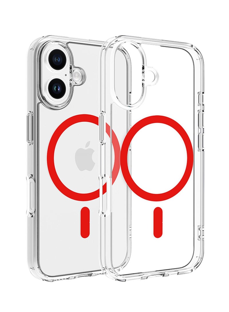 DVICED Magsafe iPhone 16 Case Clear - Red - Image 1