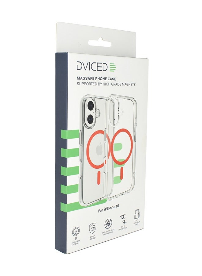 DVICED Magsafe iPhone 16 Case Clear - Red - Image 5