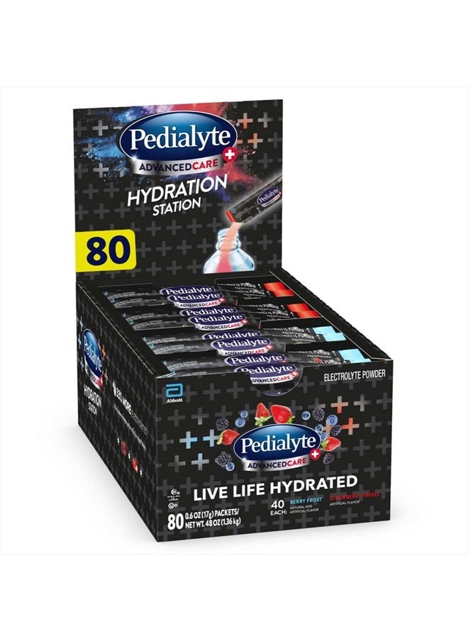Pedilayte Pedialyte Multi Pack, Electrolyte Hydration Drink, 0.6 oz Electrolyte Powder Packs, 80 Count  - Image 1