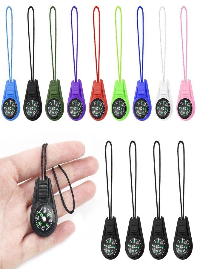 Taikula 12 Pcs Mini Compass for Kids Hiking,Compass Keychain, Multi-Color Outdoor Camping Hiking Pocket for Lanyard Boy Scout Party Favor Toy Set,Survival Kits Watchband Bracelet Necklace Keychain - Image 1