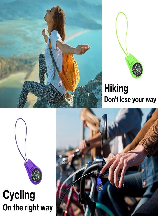 Taikula 12 Pcs Mini Compass for Kids Hiking,Compass Keychain, Multi-Color Outdoor Camping Hiking Pocket for Lanyard Boy Scout Party Favor Toy Set,Survival Kits Watchband Bracelet Necklace Keychain - Image 5
