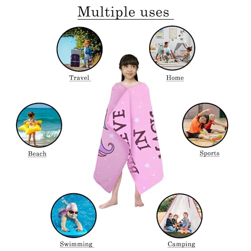 MumsLap Kids Bath Towel | Pink Color Unicorn Print Towel for Baby Girl & Boy | Premium Soft & Absorbent 100% Cotton Drying Towels |380 GSM |Versatile for Bath, Pool and Beach_(Pack of 1) - Image 2