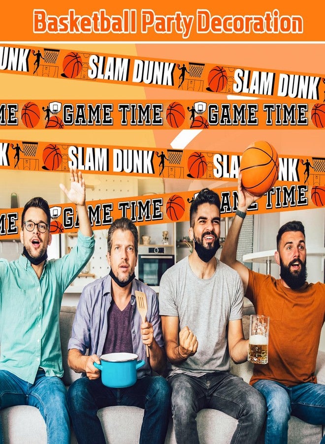 Tenceur 2 Pcs Basketball Party Decorations Basketball Banners 2.36 Inch x 328 ft Field Banner Tape Sport Game Time Plastic Banner Tape Signs Cutouts for Party Tailgate Supplies - Image 4