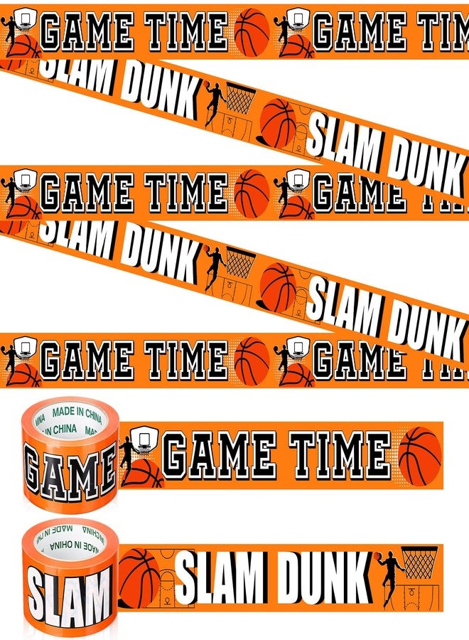 Tenceur 2 Pcs Basketball Party Decorations Basketball Banners 2.36 Inch x 328 ft Field Banner Tape Sport Game Time Plastic Banner Tape Signs Cutouts for Party Tailgate Supplies - Image 1