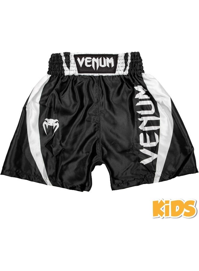 VENUM شورتات ملاكمة للأطفال النخبة - أسود/أبيض - لعمر 10 سنوات - Image 4
