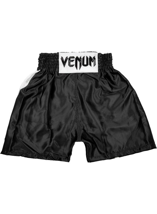 VENUM شورتات ملاكمة للأطفال النخبة - أسود/أبيض - لعمر 10 سنوات - Image 2