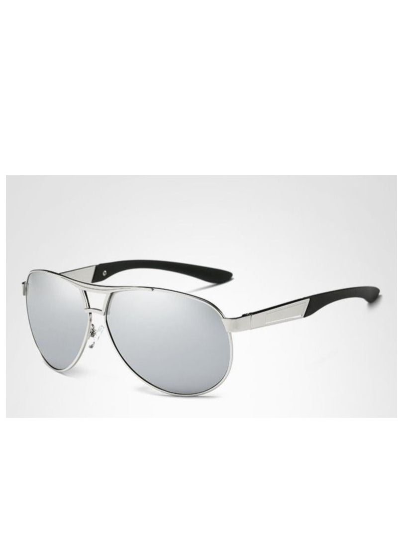 HDCRAFTER Men's Full Frame Polarized UV400 Pilot Frame Sunglasses - Image 1