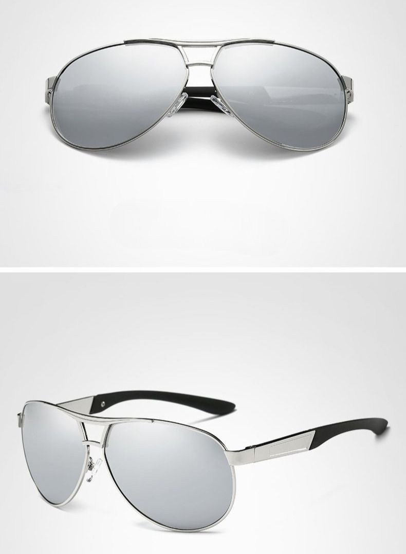 HDCRAFTER Men's Full Frame Polarized UV400 Pilot Frame Sunglasses - Image 3