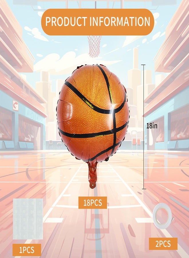 Vuzvuv 18Pcs Basketball Balloons,18 Inch Balloons for Ball Sports Themed Party Decorations Birthday Decor - Image 2