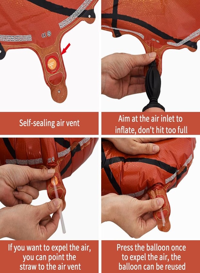 Vuzvuv 18Pcs Basketball Balloons,18 Inch Balloons for Ball Sports Themed Party Decorations Birthday Decor - Image 3