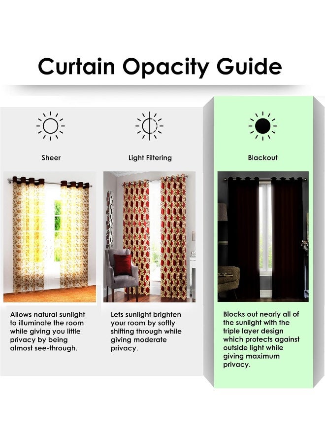 Story@Home - Story@Home Blackout Window Curtains, for Living/Bedroom. Premium Faux Silk, Rich Polyester. Light Blocking, Thermal Insulation, Noise Reduction. Grommet. Red, 2 Panels, 152cm/5ft - Image 1