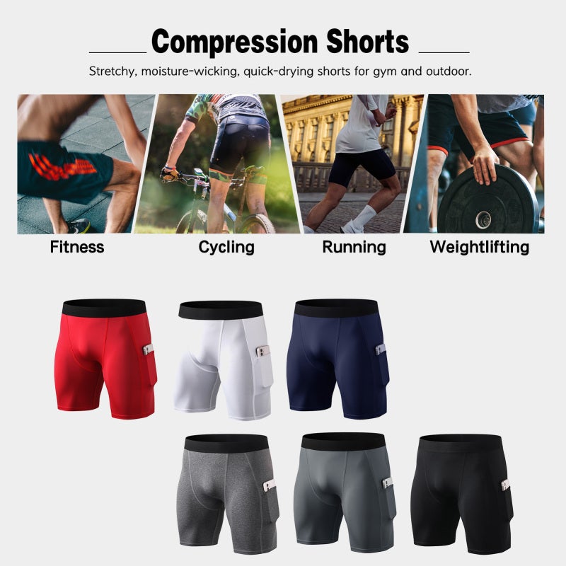 Slim Stretchy Tights: Large White, Sweat-Wicking Quick-Dry, Compression Support - Soft Lightweight, Elastic Waist With Side Pocket, For Gym Jogging Outdoor Workout - Image 4