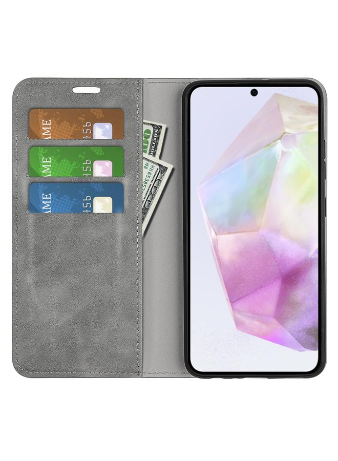 S-TOP Case For Samsung Galaxy A36 Retro-skin Magnetic Suction Leather Phone Case - Image 4