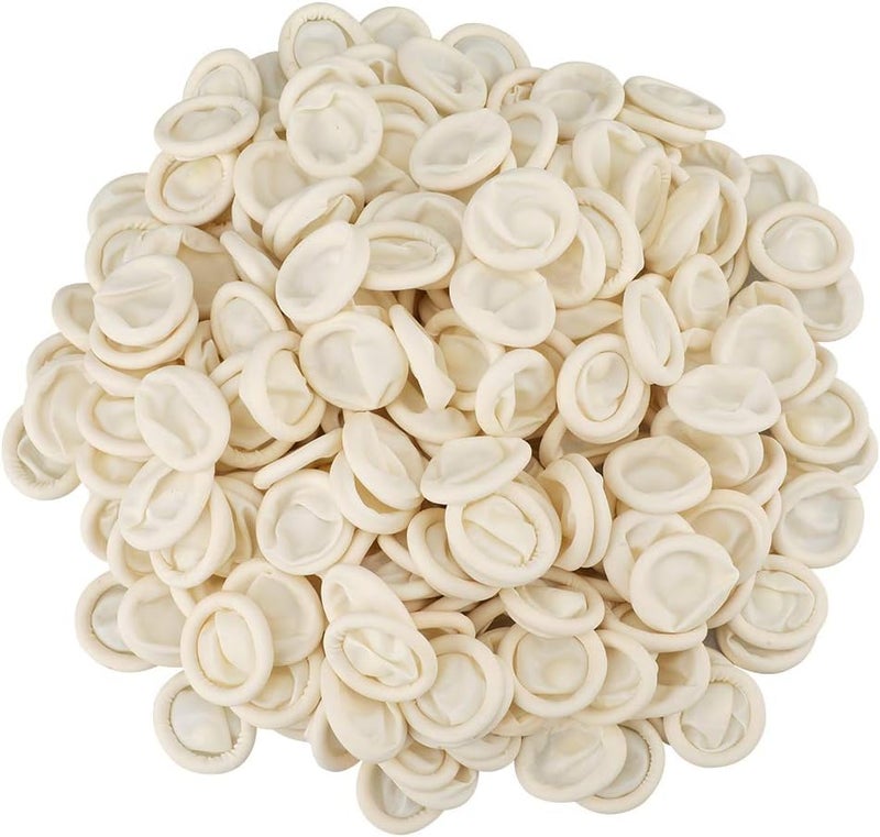 G2PLUS Disposable Latex Finger Cots Rubber, 140g(Approx 205PCS) Fingertips Protective Finger Art Latex Tissue Finger Cot (White)