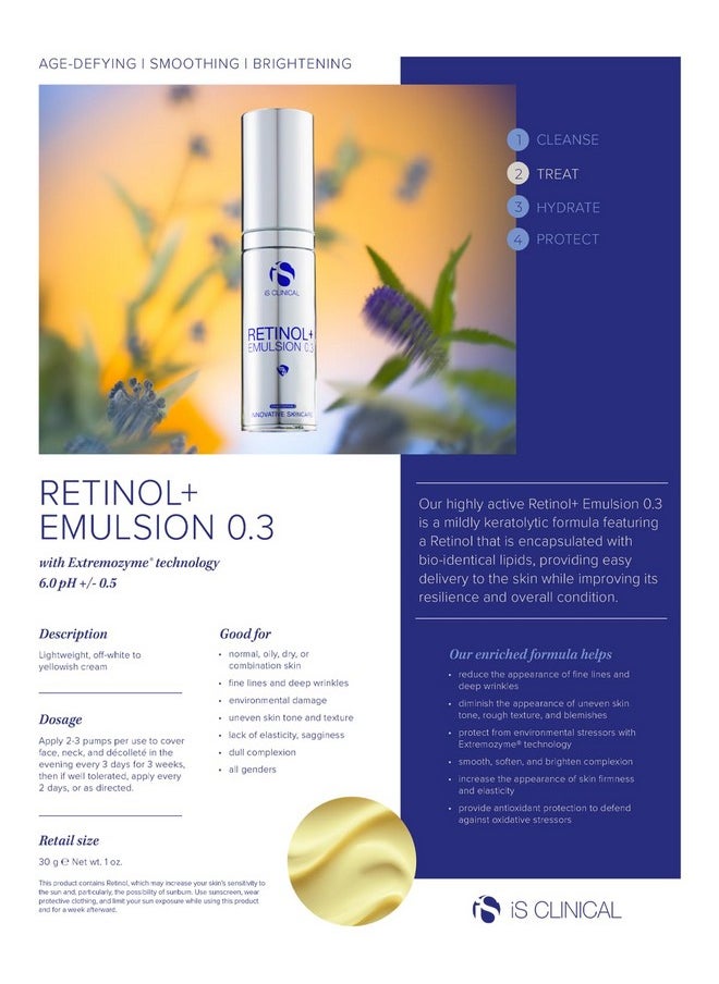 iS CLINICAL - Retinol+ Emulsion 0.3 Reduce Fine Lines And Wrinkles Smoothes Appearance Helps Brighten Complexion - Image 1