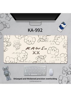 No Edge Sesame Street Kaws Computer Mouse Pad Thickeneded Desk Large Non-Slip Personalized Graffiti Keyboard Pad-Color:80x30cm Thickness 3mm-Pattern:KA-992