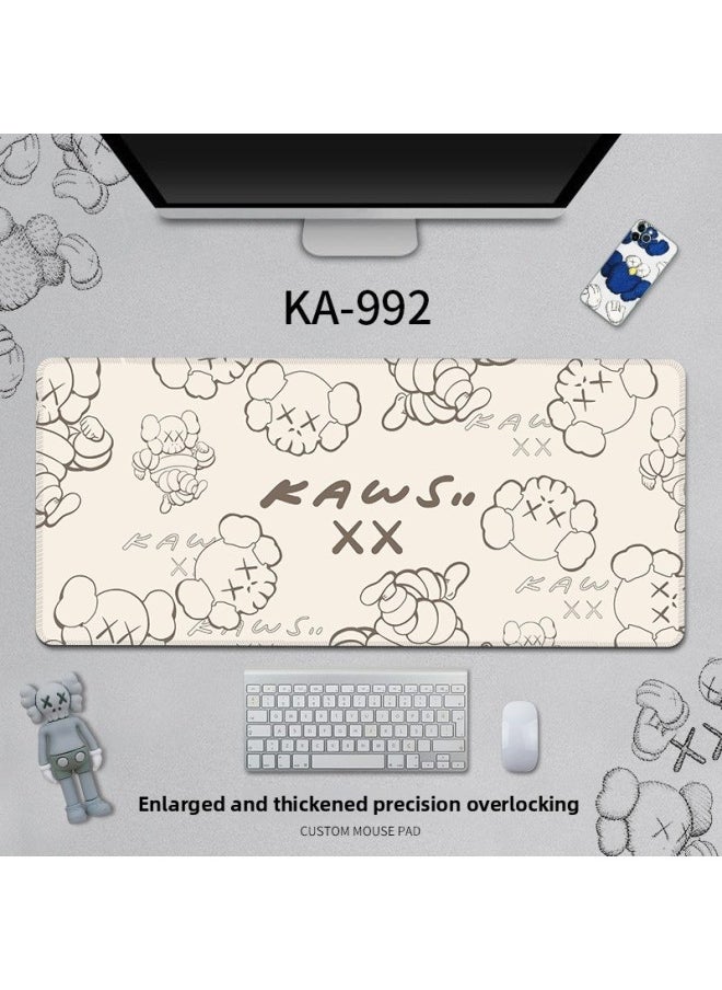 Generic - No Edge Sesame Street Kaws Computer Mouse Pad Thickeneded Desk Large Non-Slip Personalized Graffiti Keyboard Pad-Color:80x30cm Thickness 3mm-Pattern:KA-992 - Image 1