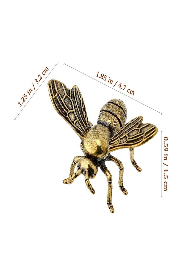 SHINEOFI Gold Bee Figurines Small Honeybee Decoration for Home Desk Compact Brass Figurine Creative Desktop Accent - Image 2