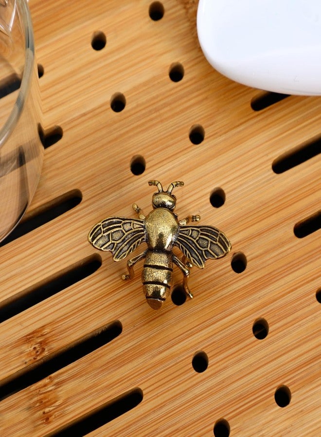 SHINEOFI Gold Bee Figurines Small Honeybee Decoration for Home Desk Compact Brass Figurine Creative Desktop Accent - Image 3