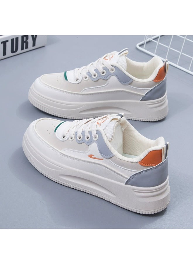 Women's Thick-soled Versatile Sneakers  New Spring And Autum Women's Shoes Korean Style Trendyy Non-slip Lightweight White Shoes For Women