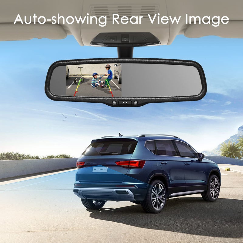 AUTO-VOX Rear View Mirror Camera with 4.3â€ Monitor: Super Night Vision OEM Rearview Mirror Backup Camera with IP 68 Waterproof Back Up Camera for Car, Rearview Mirror for Parking & Driving Safety AUTO-VOX T2 - Image 4