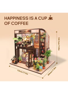Flever Flever Dollhouse Miniature DIY House Kit Creative Room with Furniture for Romantic Valentine's Gift(Time of Coffee)  - Image 2