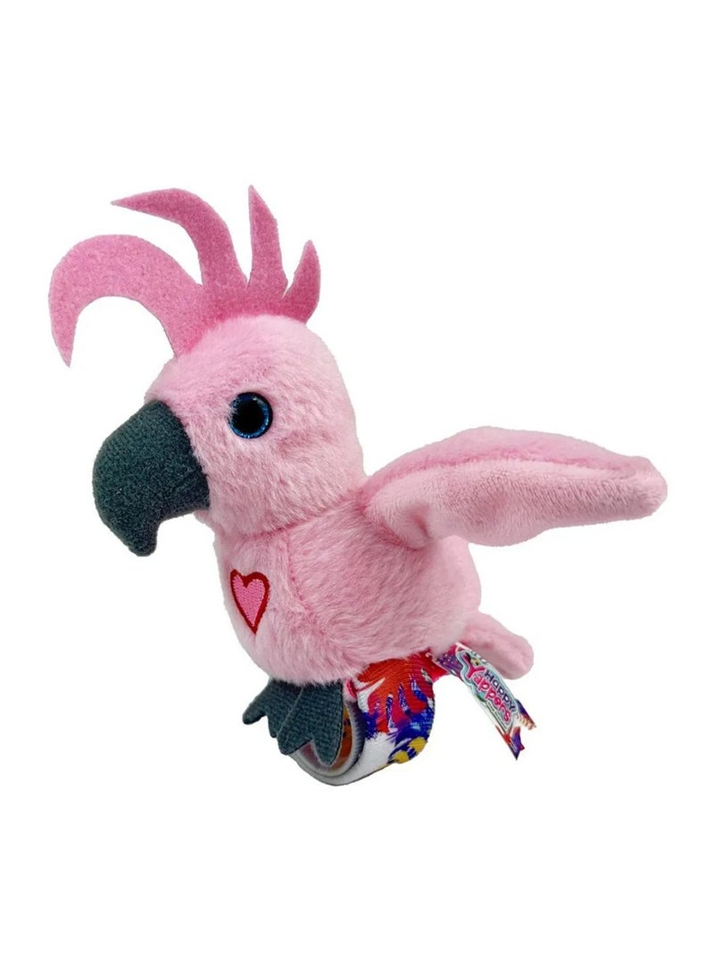Happy Yappers Cockatoo Plush Toy, Heart Theme, Playful, Lifelike, Soft and Vibrant Design, 3 Years+, Pink - 15 cm - Image 1