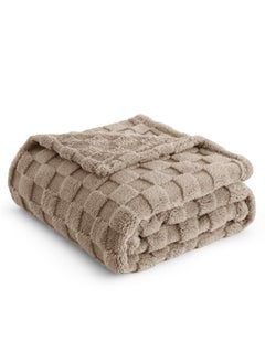Bedsure Bedsure Light Taupe Throw Blanket for Couch - Super Soft Cozy Blankets for Women, Cute Small Fleece Blanket for Girls, 50x60 Inches  - Image 1