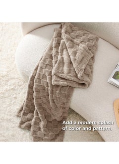 Bedsure Bedsure Light Taupe Throw Blanket for Couch - Super Soft Cozy Blankets for Women, Cute Small Fleece Blanket for Girls, 50x60 Inches  - Image 5