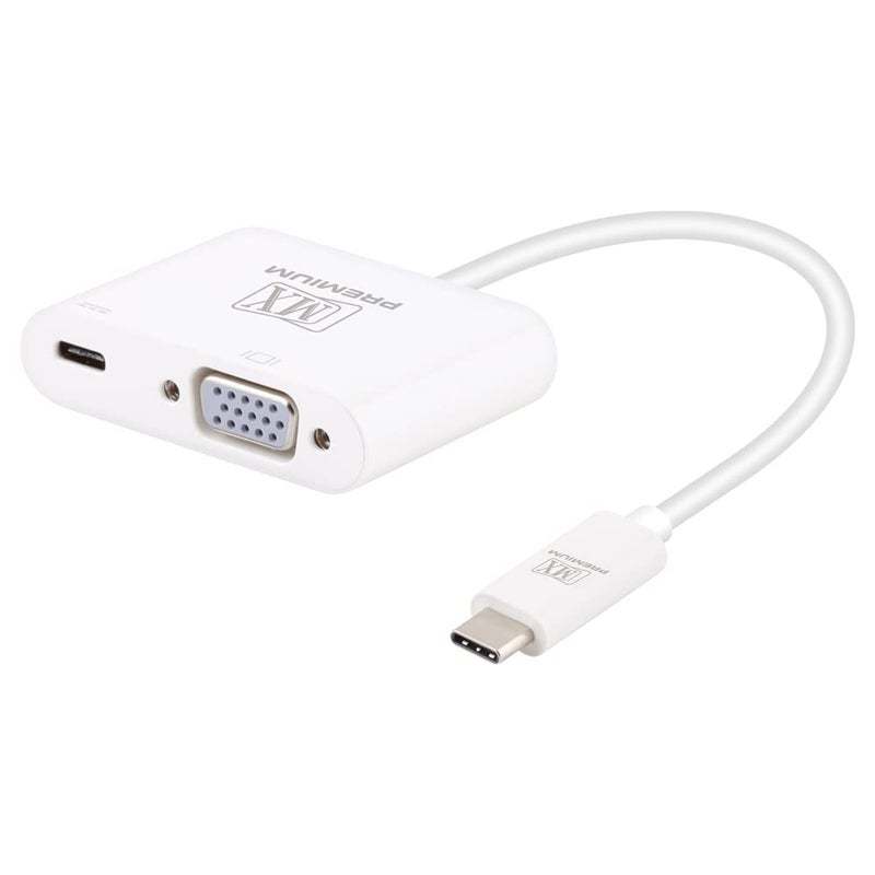 MX USB-C to VGA Adapter with Power Delivery – 1080p Type-C to VGA Display Converter for MacBook, iPad, Dell, HP, Samsung, Chromebook – USB-C Hub for Video & Charging - Image 1