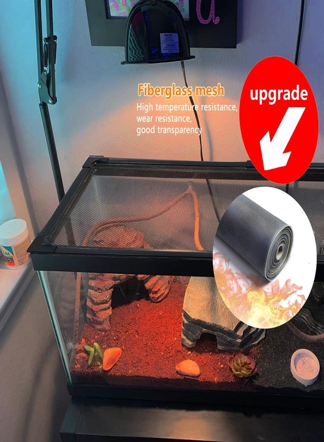 Maguesh Magnetic Fish Tank Cover with Dark Grey Frame Grey Fiberglass Mesh, DIY Aquarium Lid for Preventing Fish from Jumping Out and Reptile Escaping, Adjustable Size Fit Tank Size Max 35''x19'' - Image 5