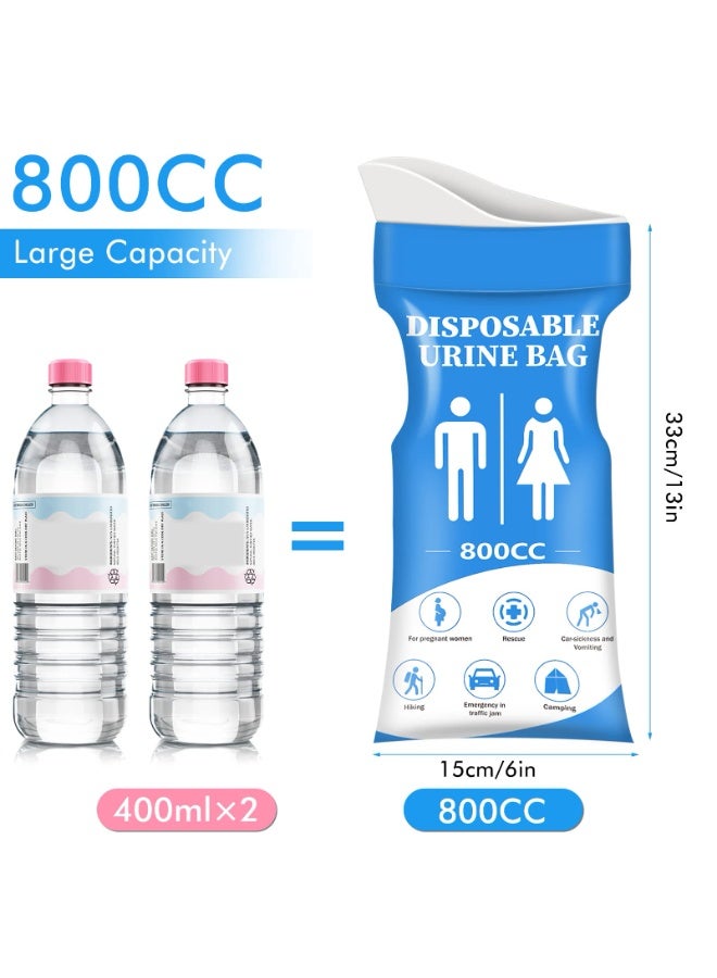 دوغي كيس بول disposable، 24 قطعة من أكياس البول للسفر للنساء والرجال، كيس بول طوارئ محمول سعة 800 مل وأكياس قيء، كيس بول للجنسين للتخييم، حالات الازدحام، الحوامل، المرضى، الأطفال - Image 2