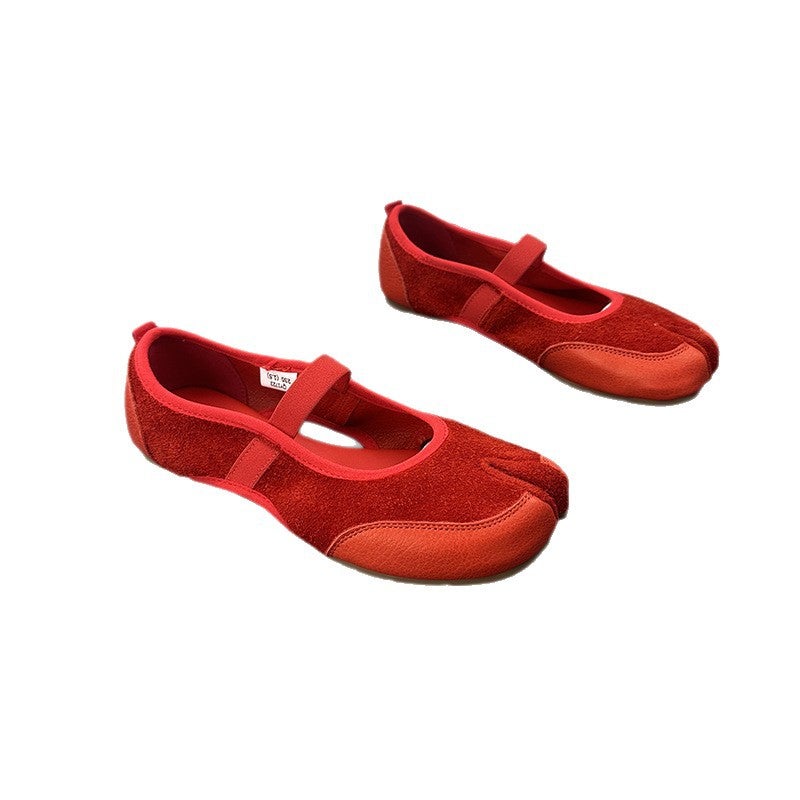 Split Toe Loafer Flat Shoes for Women - Image 5