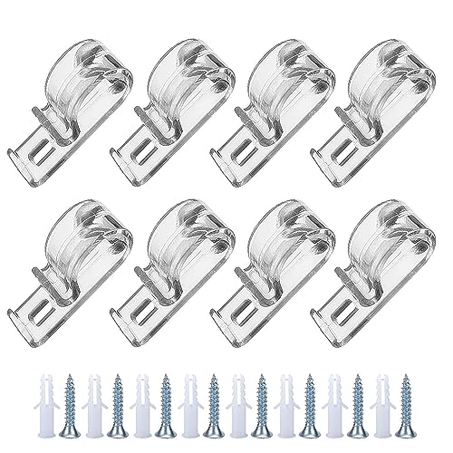 BOLWHAO Roller Shade Clear Saftey Chain and Cord Guide P Clip Fixation Hook for Bead Chain for Roller Blinds,Set of 8 (Screws Included) - Image 1