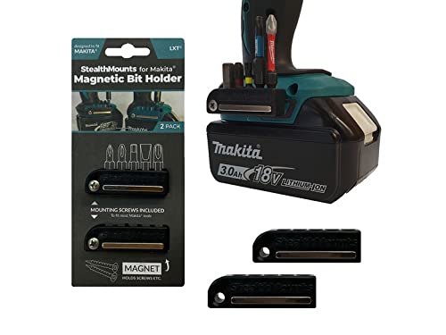 StealthMounts Magnetic Bit Holder for Makita 2 Pack Black Made in UK
