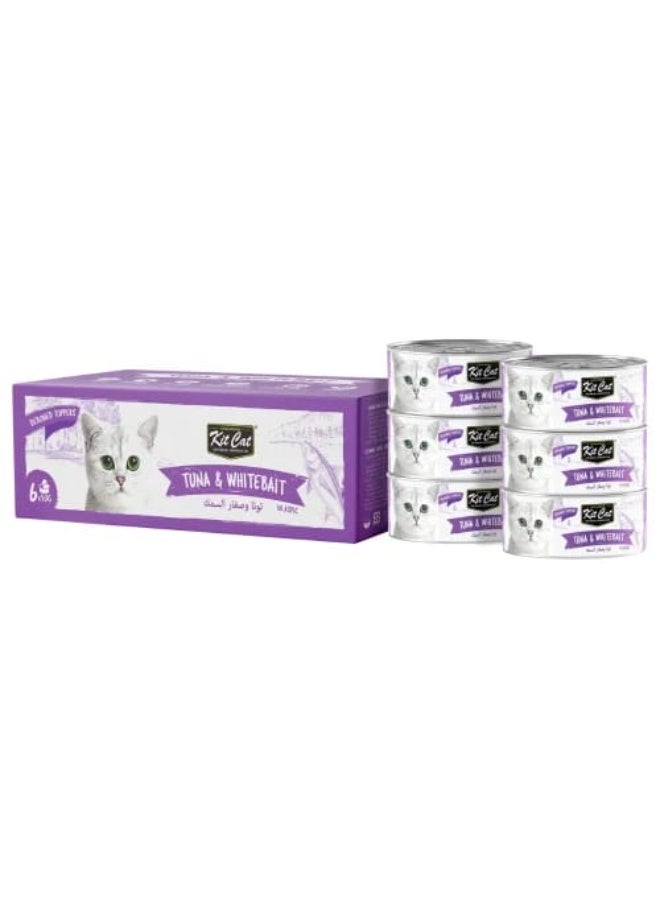 كيت كات طعام رطب للقطط بنكهة التونة منزوعة العظم والطعم الأبيض 80 جرام، عبوة من 6 قطع - Image 1
