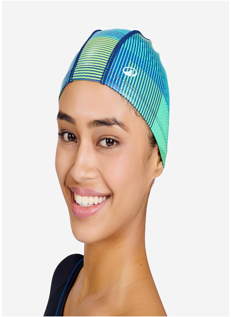 NABAIJI NABAIJI by DECATHLON, Coated Fabric Swim Cap M Quick-Dry & Stretchable Anoi Blue Green  - Image 1