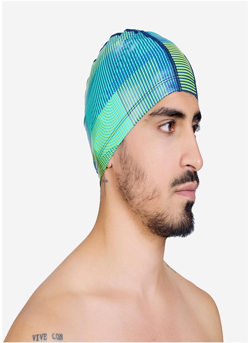 NABAIJI NABAIJI by DECATHLON, Coated Fabric Swim Cap M Quick-Dry & Stretchable Anoi Blue Green  - Image 2