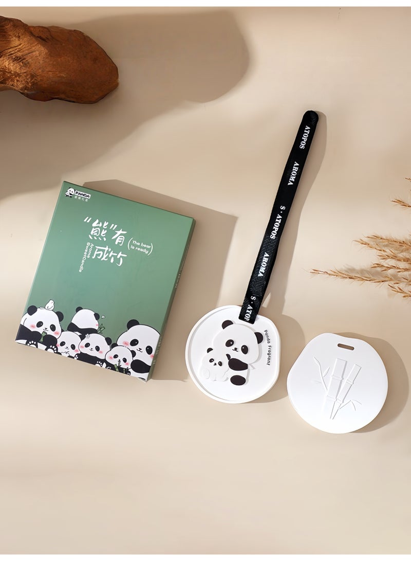 معطر جو صيني برائحة الباندا، مصنوع من الجبس، معطر برائحة الخيزران والشاي، مناسب لخزانة الملابس والمنزل والحمام، وزينة معلقة، هدية مميزة لمحبي الباندا والعطور. - Image 1