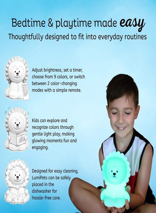Lumipets Lion Night Light for Kids, Silicone Nursery Light for Baby Room and Toddler, Portable Night Light for Kids Room, Rechargeable Animal Lights for Girls and Boys, Kawaii Lamp - Image 4