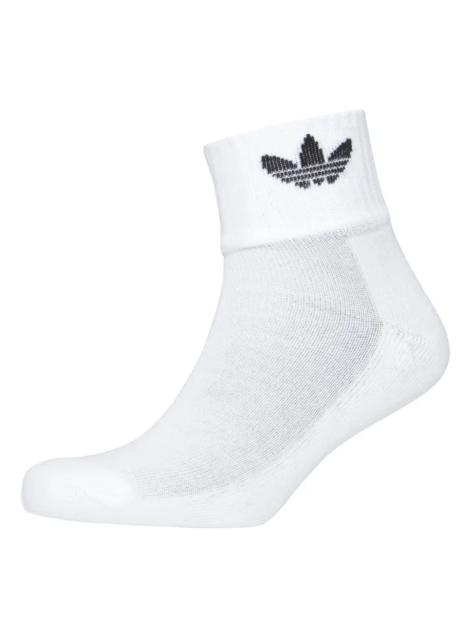 adidas Adidas 1/4 SOCKS 3P White CASUAL Socks FOR MEN & WOMEN 11 - 12.5
