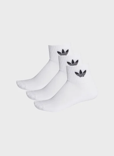 Adidas adidas 1/4 Socks 3P White Originals Socks