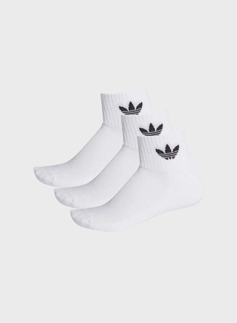 Adidas adidas 1/4 Socks 3P White Originals Socks