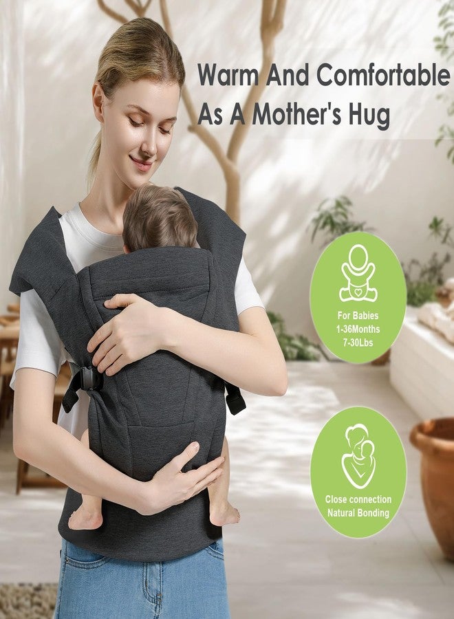 MISSWISDOM Baby Carrier Newborn to Toddler Baby Wraps Carriers(7-30lbs), Newborn Carrier with Head Support, Infant Holder Carrier with Enhanced Lumbar Support, Dark Grey - Image 3