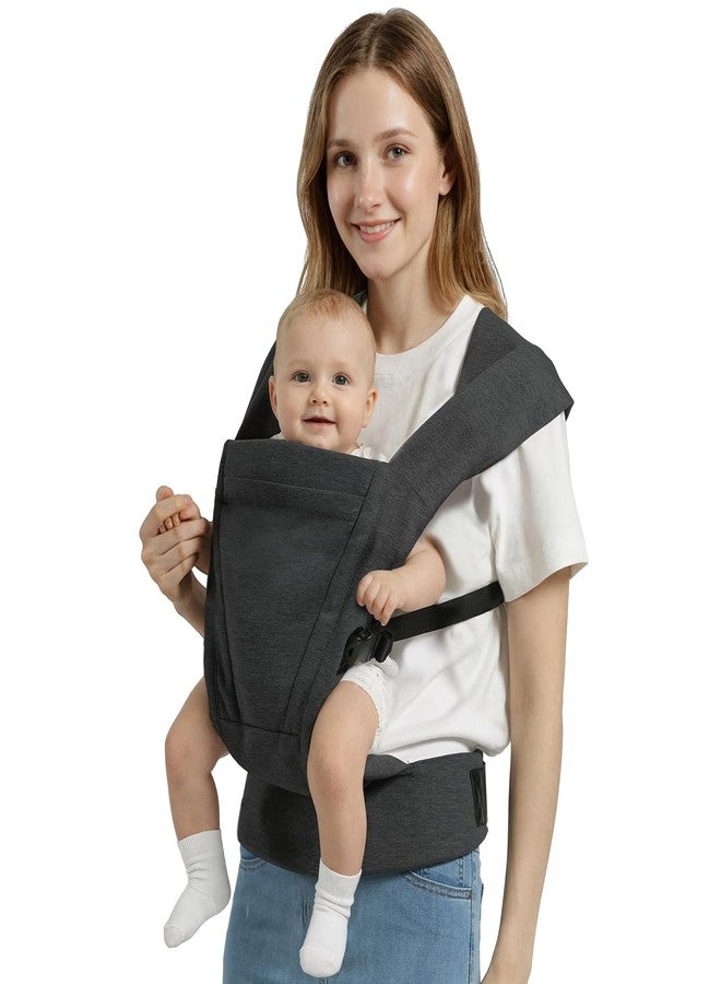 MISSWISDOM Baby Carrier Newborn to Toddler Baby Wraps Carriers(7-30lbs), Newborn Carrier with Head Support, Infant Holder Carrier with Enhanced Lumbar Support, Dark Grey - Image 1