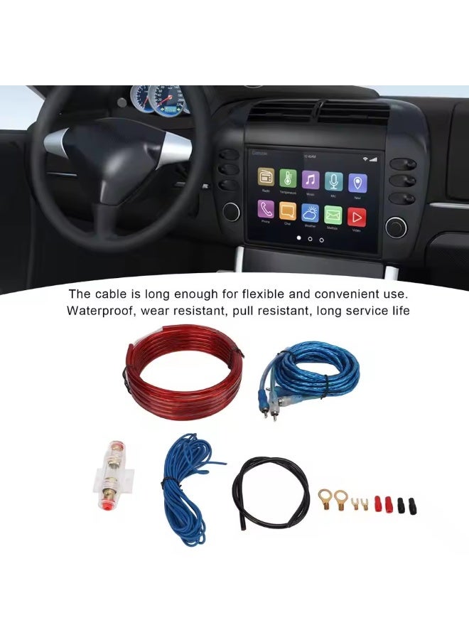 طقم أسلاك مضخم الصوت 8 قياس مع كابل طاقة مضخم وخط صوت لملحقات السيارة - Image 2