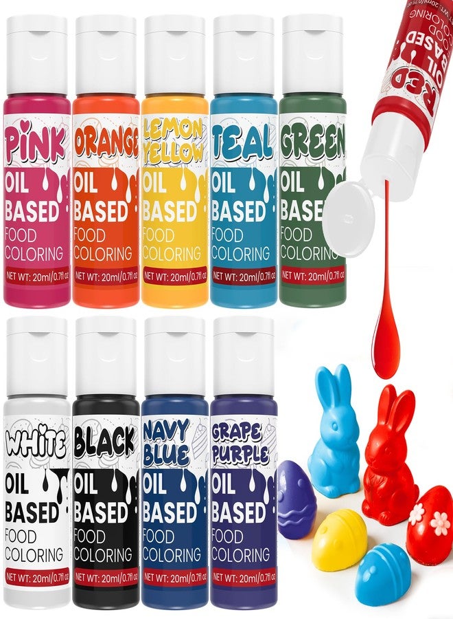 ERCorArt Oil Based Food Coloring - 10 Colors x 20ml Food Coloring for Chocolate, High Concentration Food Grade Food Dye for Baking, Candy, Icing, Fondant, Cake Decoration - 0.7 Fl.Oz/bottles - Image 1