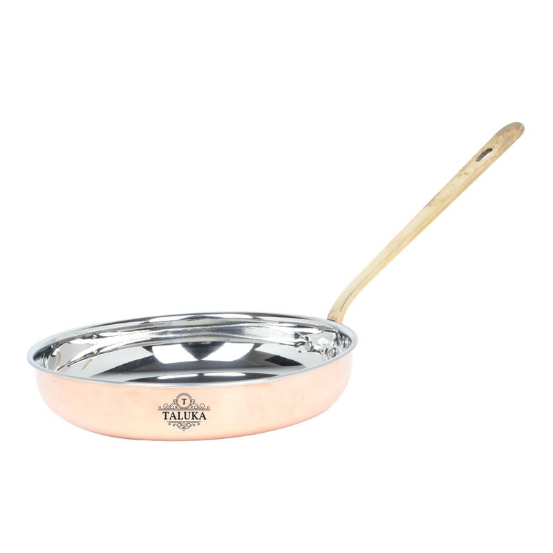 Taluka طاسة تالوكا (8.5" × 3" بوصة تقريبًا) من الفولاذ المقاوم للصدأ والنحاس || 850 مل أدوات الطهي المنزلية والفندقية والمطاعم وأدوات المائدة والمطبخ - Image 1