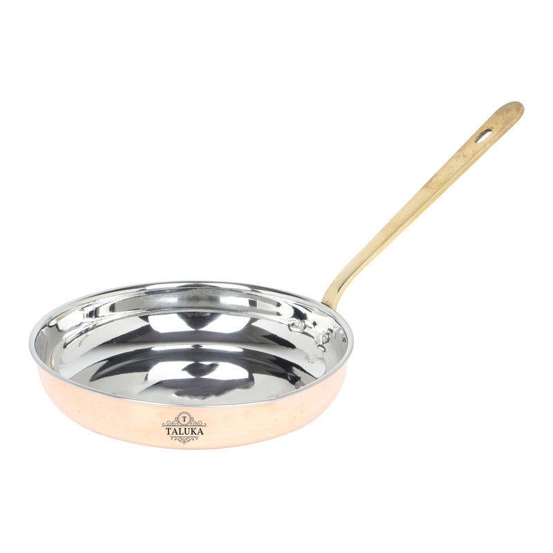 Taluka طاسة تالوكا (8.5" × 3" بوصة تقريبًا) من الفولاذ المقاوم للصدأ والنحاس || 850 مل أدوات الطهي المنزلية والفندقية والمطاعم وأدوات المائدة والمطبخ - Image 2